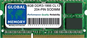 8GB (1x8GB) DDR3 1866MHz PC3-14900 204-PIN SODIMM MEMORY FOR LAPTOPS/NOTEBOOKS - Picture 1 of 1