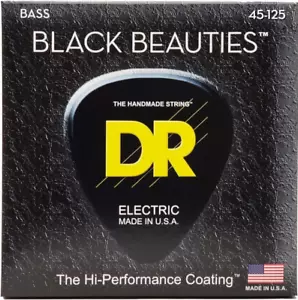 Cuerdas de bajo DR BKB5-45 'Black Beauties' recubiertas de color negro 45-125 - Imagen 1 de 3