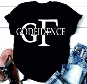 GOD Godfidence Shirt Unisex schwarz Shirt Geschenk Kirche Christus Herr glaube heilig - Bild 1 von 1