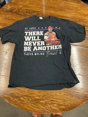 Yadier Molina T Shirt St. Louis Cardinals Gray sz XL There Will Never Be Another - Image 1 of 2