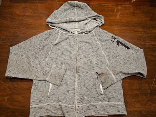 UNDERCOVER Felpa con cappuccio Victoria Secrets bianco e nero a righe taglia S