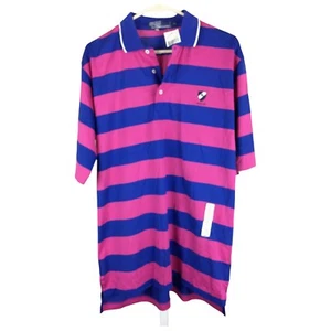 Mens NWT V Golf Polo Ralph Lauren polo shirt NOS MedM New stripe VTG 90s Y2K - Picture 1 of 3