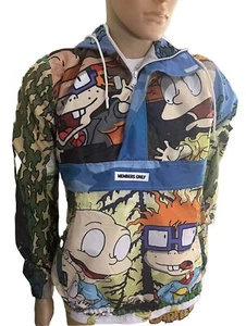Members Only Nickelodeon Rugrats 1/2 Zip Pullover Windbreaker Mens Sz Medium NEW - Picture 1 of 14
