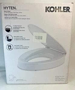 KOHLER Hyten 3" Elevated Quiet-Close Elongated Toilet Seat - White 25875-0 new - Picture 1 of 10