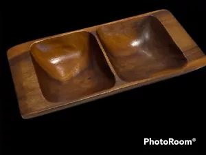 "Plato para servir de madera dividida rectangular Woodard & Charles 11"" x 5,25""" - Imagen 1 de 11