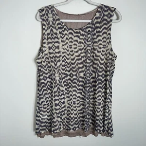 Marla Wynne Sleeveless Reversible Tank Top-Tan Black-Size XL-NWT - Picture 1 of 7