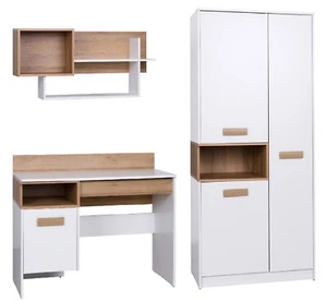Set cameretta bambini GUSTAVO bianco - arredo cameretta ragazzi design moderno - Foto 1 di 19