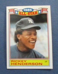 RICKEY HENDERSON New York YANKEES 1986 TOPPS Glossy All Star BASEBALL CARD #7
