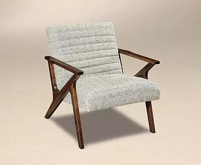 Amish Modern Scandinavian Accent Chair Solid Wood Upholstered Siesta - Image 1 of 2