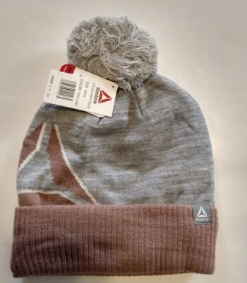 Gorro para mujer Reebok Pom rosa/gris Foto 1 de 4