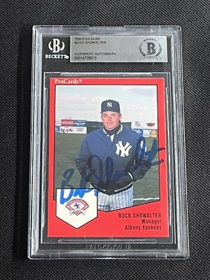 BUCK SHOWALTER 1989 PROCARDS MINOR SIGNED AUTOGRAPHED CARD YANKEES BAS AUTHENTIC - Image 1 of 2