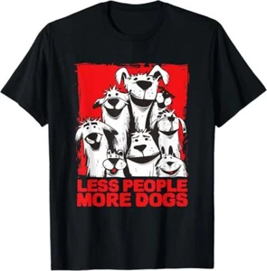 NEW! Less People More Dogs Dog Love Design Best Gift Idea Premium T-Shirt S-3XL - Picture 1 of 3