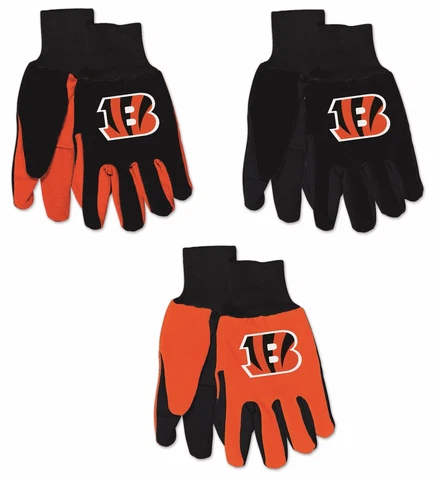 NFL Cincinnati Bengals No Slip Gripper Utility Work Gardening Gloves NEW! Cover