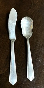 DEERFIELD SILVERPLATE Sugar Spoon And Butter Knife - Picture 1 of 6