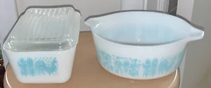 VTG Pyrex Amish ButterPrint Refrig/Casserole Glass Dish 472 1.5 Pt & 502 Lid - Picture 1 of 16