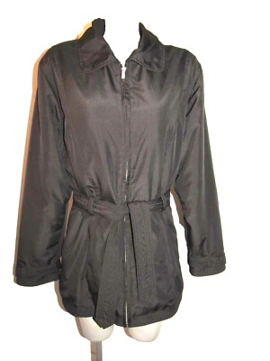 KC COLLECTIONS Women's Black Jacket, Zip-Up, Belted, Lined, Pockets, Size Small - Image 1 of 4