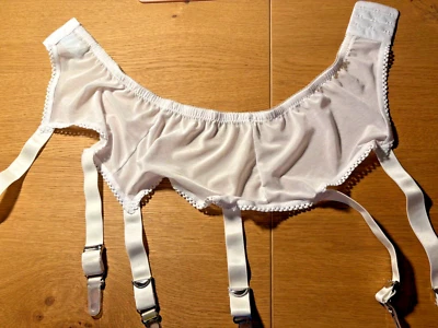 NYLON Lingerie Strapsgürtel mit Spandex Gr. 1 S 6 Strumpfhalter Spitze 50-62 cm - Bild 1 von 4