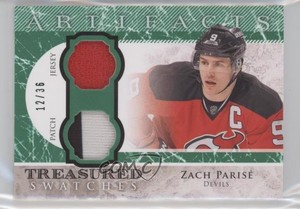 2012-13 Artifacts Treasured Swatches Emerald Jersey/Patch /36 Zach Parise Patch