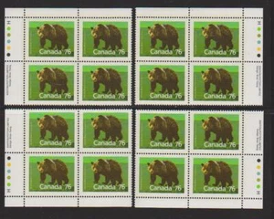 1989 Canada SC# 1178 - Grizzly Bear Int. Rate - Set of 4 Plate Blocks M-NH #3155 - Picture 1 of 1