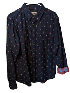 Mountain Khakis Men's Classic Fit Blue Skiers Long Sleeve Button Shirt Size LG - Picture 1 of 6