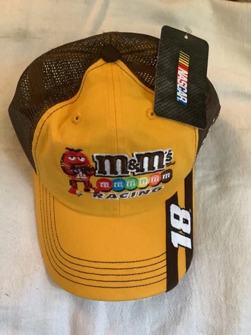 Checkered flag NASCAR Kyle Busch #18 M&M Trucker Mesh Hat Cover