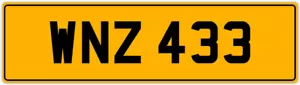 WNZ 433 W 3X3 DATELESS PRIVATE NUMBER PLATE WILL WIL WENDY WES WALT WAYNE WOLF - Picture 1 of 1