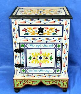 Moroccan Nightstand Table White Painted Accent Corner End Piece Authentic Decor - Picture 1 of 5