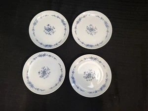 Vintage Set of 4 Blue Brocade Elite Creation Made In Japan BREAD PLATES - Picture 1 of 5