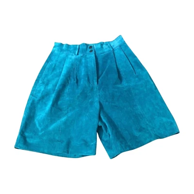 Pantalones Cortos DE COLECCIÓN David Hallis Mujer Talla 10 Azul Cintura Alta Mamá Años 80 90 Foto 1 de 4