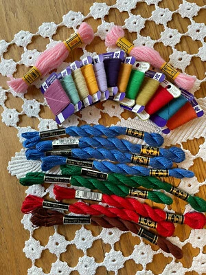 Lot of Embroidery Floss Thread DMC Ackermann’s Veilchen Mez Drei Cotton Wool New - Image 1 of 3