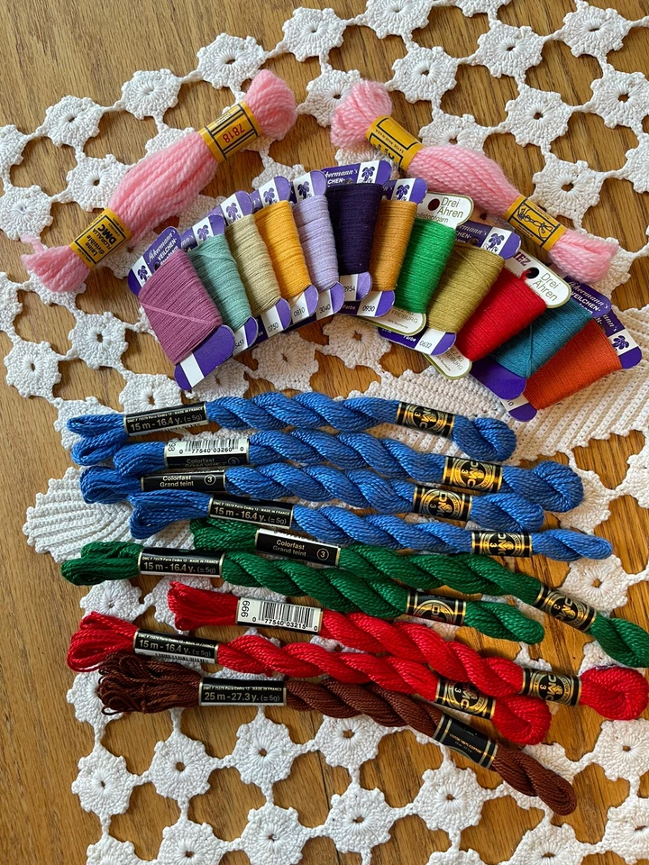 Lot of Embroidery Floss Thread DMC Ackermann’s Veilchen Mez Drei Cotton Wool New - Image 1 of 3