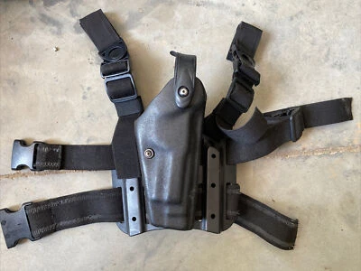SAFARILAND Beretta 96 92 M9 Drop Leg Holster Black On Blackhawk Platform - Image 1 of 4