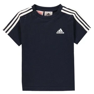 Adidas 3 Stripe Essential Top Tee Juniors Boys Navy Size UK 9-12 Months (RefR15) - Picture 1 of 3