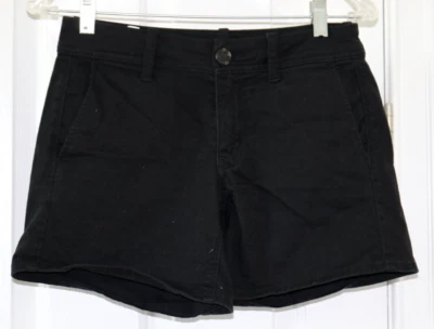 Pantalones cortos para mujer American Eagle Outfitters midi súper elásticos negros talla 2 Foto 1 de 4