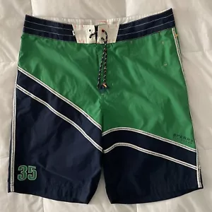 Men's Green Blue Board Shorts Size 32 - Picture 1 of 9