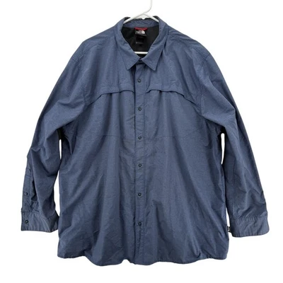Camisa North Face Para Hombres 2XL Azul Abotonada Ventilada LS Ligera Senderismo Aire Libre Foto 1 de 4
