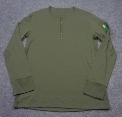 Camisa Rompehielos Para Hombres M Verde Brújula Henley Capa Base Manga Larga Mezcla de Lana Foto 1 de 4