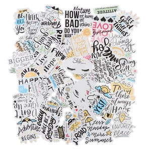 50x Motivational Phrases Quotes Waterproof Stickers For Diy Laptop Skatebo.f _pu - Picture 1 of 10