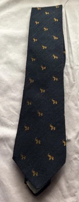 Paul Stuart Tie Gray Silk Wool Gabardine Elephants France 3.5” X 62” Hand Made - Image 1 of 2