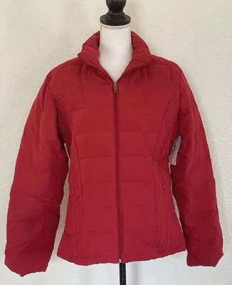 Abrigo chaqueta acolchada de plumón y pluma roja de invierno XoXo para mujer talla XL Foto 1 de 4