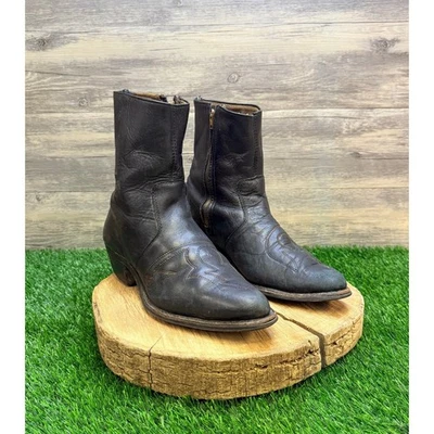 Unknown Men - Size 10.5EE - Vintage Black Ankle Zipper Boots 8334 - Image 1 of 4