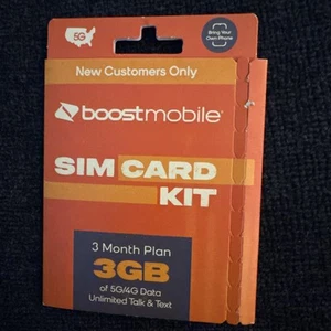 Boost Mobile SIM Kit (3GB) Data 3-Month - Photo 1 sur 2