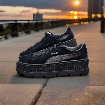 Size 8 - Puma x Fenty Cleated Creeper Suede 366268-04 Platform Sneaker Black - Image 1 of 4