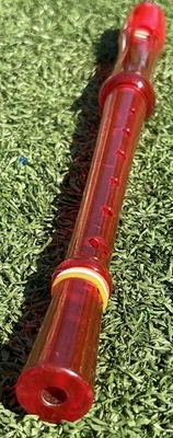 First Act Red Translucent Plastic Recorder Flute 13” Musical Instrument - Image 1 of 3