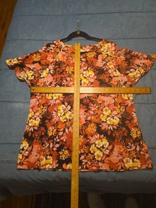 D&Co Women’s beach printed cotton tunic size L Large Flowered Soft - Picture 1 of 7