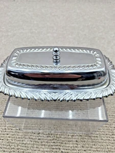 Vintage Chrome Plated Butter Dish  (7 1.2” X 4 1/4”) - Picture 1 of 8