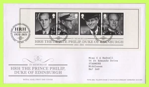 G.B. 2021 HRH Prince Phillip m/s Royal Mail First Day Cover, Tallents House - Picture 1 of 1