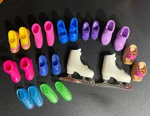 Barbie Shoes Lot Of 10 Pairs + Ice Skates - Sneakers, Boots, Sandals, Wedges EUC - Picture 1 of 4
