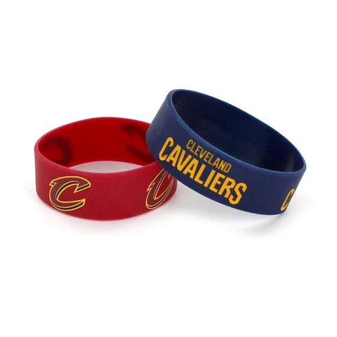 Cleveland Cavaliers Silicone Bracelets 2 Pack Wide [NEW] NBA Jewelry Bracelet Cover