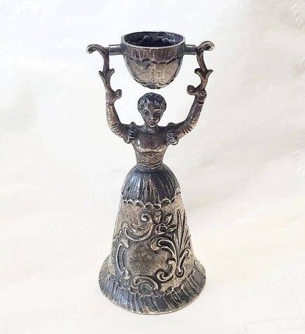Antique Hanu Sterling Silver MINIATURE 2-3/4" Wager Marriage Cup 1891 Cover